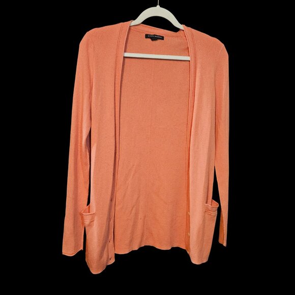 Banana Republic Peach Open Front Cardigan with Pockets Size Medium - Picture 1 of 5